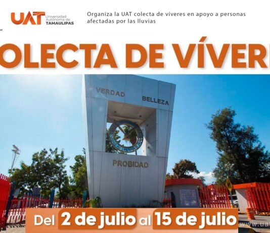 Organiza la UAT colecta de víveres en apoyo a personas afectadas por las lluvias