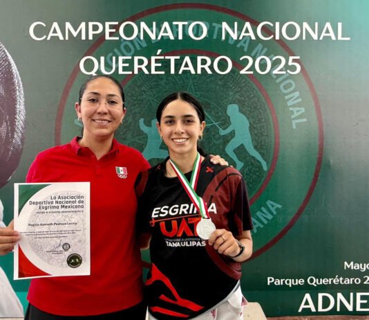 Regina Pedraza, orgullo de la UAT, brilla en el nacional de esgrima 2025