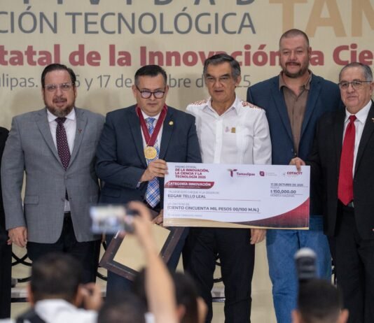 Investigador de la UAT recibe Premio Estatal de Innovación, Ciencia y Tecnología 2025