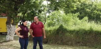 Supervisa Patty Chío labores de limpieza en entrada al Huastequillo