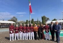 Escolta de bandera de la FEV-UAT destaca en ceremonia del INE en el inicio del Proceso Electoral 2026-2027