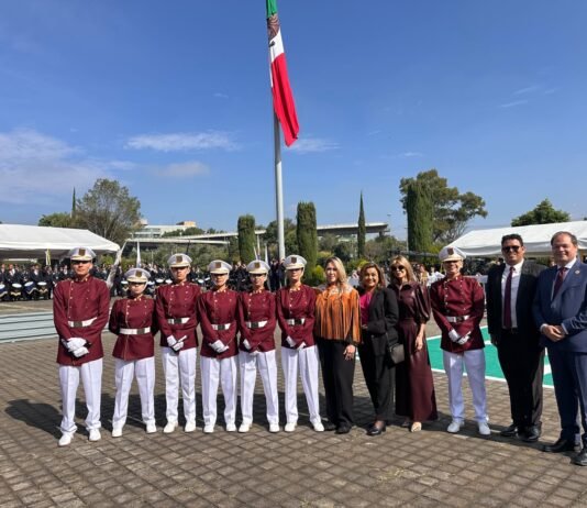Escolta de bandera de la FEV-UAT destaca en ceremonia del INE en el inicio del Proceso Electoral 2026-2027